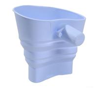 Entonnoir pliable en silicone conçu pour une utilisation avec support pour mixeurs avec ports de montage avant et forme optimisée pour une livraison ciblée d'ingrédients (bleu)