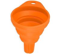 Entonnoir pliable en silicone flexible pliable pour bouteille d'eau transfert de liquide, ouverture étroite et large 1 pièce 2,75 pouces orange