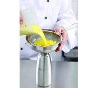 Entonnoir + Tamis inox amovible professionnel. Goulotte large Ø 32 mm.