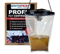 Entopest ProFly Sac à mouches à suspendre - Piège à haute résistance de qualité professionnelle pour attraper 20 000 mouches - Contrôle non toxique pour jardins, fermes et paddocks