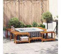 vidaXL Entourage de bain à remous Bois d'acacia massif Marron 255 x 255 x 55,5 cm