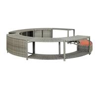 Entourage de Spa Gris résine tressée Structure Acier Eucalyptus 283 cm Diamètre