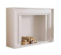 Entourage des manteaux Manteau de cheminée moderne, cadre décoratif avec base en bois massif Décoration d'intérieur(Blanc,Moyen)