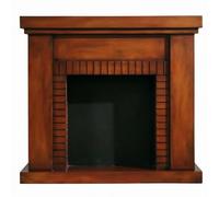 Entourage du manteau de cheminée Entourage de manteau cheminée en chêne massif avec armoire foyer décorative à motif brique(Natural)