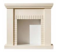 Entourage du manteau de cheminée Entourage de manteau cheminée en chêne massif avec armoire foyer décorative à motif brique(Blanc)