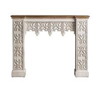 Entourage du manteau de cheminée Vintage Cheminée Manteau Surround Armoire Décorative Blanc Sculpté Électrique Poêle Mode Salon