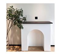 Entourages de manteaux Garniture de manteau cheminée minimaliste moderne, mur d'enceinte, buffet, armoire d'entrée, murale décorative, blanc Cadre décoré(Grand)