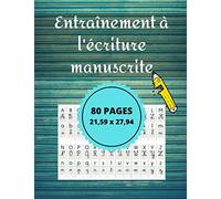 Entraînement à l'écriture manuscrite: Cahier avec feuilles lignées et pointillés pour apprendre l'écriture cursive et manuscrite, pour les élèves de maternelle (moyenne section) au CE1