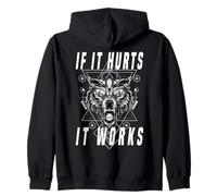 Entraînement amusant If it hurts it works Loup Blanc Sweat à Capuche