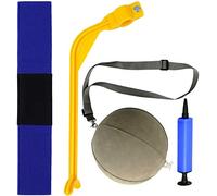 Entraînement au Swing de Golf Brassard avec entraîneur de Swing de Golf Jaune et Balle Golf Entraînement Gonflable Outil de pompage 4 Pack Sets (1Blue Band + 1swing Trainer + 1 Gris Ballon+ 1pompage)