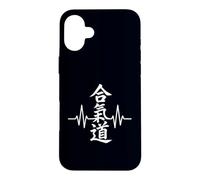 Entraînement d'arts Martiaux Aikido Kanji Heartbeat Pulse Coque pour iPhone 16 Plus