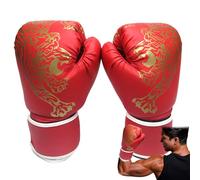 Entraînement de boxe : cuir PU, respirable, motif imprimé tigre, support de poignet rembourré, équipement de kickboxing durable, accessoire d