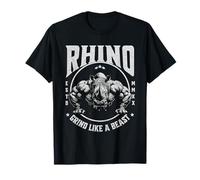 Entraînement de motivation avec Rhino Grind Like a Beast Pushup Gym T-Shirt