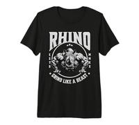 Entraînement de Motivation avec Rhino Grind Like a Beast Pushup Gym T-Shirt Haut de Gamme