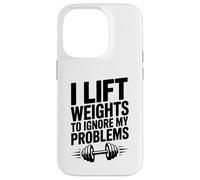 Entraînement Musculaire : Je soulève des Poids pour ignorer Mes problèmes Coque pour iPhone 14 Pro