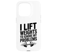 Entraînement Musculaire : Je soulève des Poids pour ignorer Mes problèmes Coque pour iPhone 15 Pro