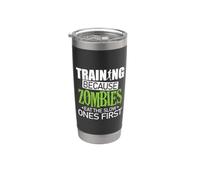 Entraînement parce que les zombies mangent d'abord les lents Gobelet isotherme en acier inoxydable double paroi