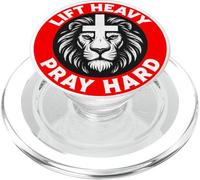Entraînement Physique Lift Heavy Pray Hard Christian Lion Cross PopSockets PopGrip pour MagSafe