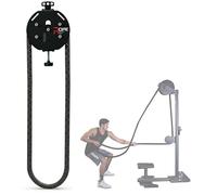 Entraîneur à Corde sans Fin, Poulie Réglable, 4m Nylon, Musculation Maison | Résistance 5-30kg, Câble Tressé, Poignées Antidérapantes, Fixation Murale, Boxe, Cardio, Dos, Bras, Sac de Transport