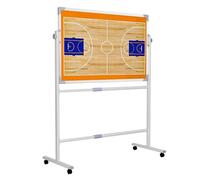Entraîneur Board de Basketball Magnétique, Basket-ball Tableau Effaçable à Sec, avec Support à Roulettes Coulissant, Hauteur Réglable