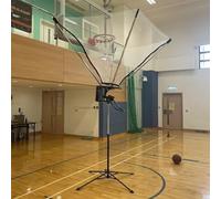 Entraîneur de basket-ball portable avec filet de retour réglable pour cerceaux d'intérieur et d'extérieur, améliore la précision de tir