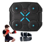 Entraîneur de boxe musical - 32 x 28 x 5,5 cm, appareil d'entraînement 700 g, gants demi-doigts, cible murale électronique pour exercices de combat rythmiques, cadeaux de sport, adultes et enfants, Di