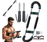 Entraîneur de bras et extenseur de poitrine Twister - Barre d'alimentation réglable de 27 à 54 kg, équipement d'entraînement musculaire à clip de poitrine, entraînement de force à domicile portable