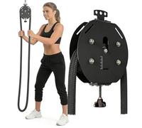 Entraîneur de corde sans fin, système de traction par câble avec résistance réglable, dispositif d'escalade de corde portable for salle de gym à domicile, entraîneur abdominal et dorsal(Noir)