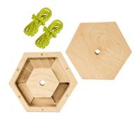 Entraîneur de doigts hexagonal - Planche à suspendre portable en bois, outil de force de préhension pour l'escalade, le fitness, la salle de sport à domicile, équipement d'entraînement compact pour la