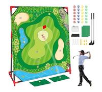 Entraîneur de golf d'intérieur pour l'extérieur - Tapis de jeu avec support portable, 24 balles d'entraînement, précision du swing cible | Activité amusante dans le jardin pour les fêtes, les hommes