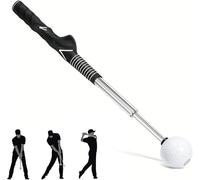 Entraîneur de swing de golf avec son de clic rythmique rétractable pour golfeurs gauchers Idéal pour la pratique en intérieur, la musculation et le temps pour les éclats et les frappes