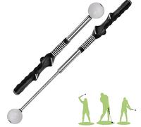 Entraîneur de swing de golf rétractable pour gaucher - Aide à la préhension, à l'échauffement, à la force, au tempo, à l'écaillage et aux frappes - Idéal pour la pratique en intérieur et