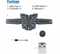 Entraîneur Musculaire Abdominal Aste Usb,Masseur Musculaire Abdominal Portable,Ceinture D'entraînement Électronique,Équipement De Fitness - Type Blue-Abdomen