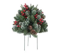 Entraîneurs de jardin, pieu d'arbre de Noël avec des cônes et baies rouges pour une affichage festif, des pics d'art décoratifs, un pieu de jardin pour la pelouse porche