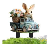 Entraîneurs De Vacances, Polonais De Jardin De Pâques | Signe De Of The Garden Decoration - Signes Extérieurs Pour Les Vacances En Acrylique 2 D Printemps, Meubles En Vase À Œufs De Lapin