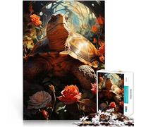 Entraînez Votre Cerveau et Vos Mains Tortue dans Les Roses Puzzles 1000 pièces pour Adultes 38x52cm Une œuvre d'art pour Les Personnes de 14 Ans et Plus