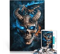 Entraînez Votre Cerveau et Vos Mains Un crâne menaçant Puzzles pour Adolescents de 1000 pièces 50x75cm décoration Murale Convient aux 14 Ans et Plus