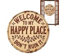 Entrance Door Sign, House Signs | Round Vintage | Welcome Sign For Front Door | For Spring Summer Fall All Seasons Holiday Housewarming Indoor Outdoor Porch Window Home Farmhouse