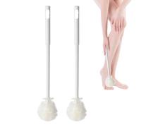 Entre la brosse à orteil - 2pcs Silicone Toe Scrub Bross avec une longue poignée - Brosse de bain éprouvable à pied portable avec des poils doux pour le massage, douche