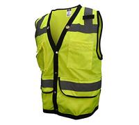 entre Sv59-2zgd-xl Classe 2 Gilet de sécurité de tirage Heavy Duty, Vert Maille solide, Extra Large, SV59-2ZGD-L
