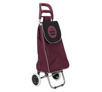 ENTRE TEMPS - SH1541 Chariot de Course 2 Roues Polyester - Design Coloré - Capacité 50L - Pochette Zippée - 34x30x96 cm - Modèle Aléatoire - Rouge/Bleu/Jaune/Gris