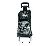 ENTRE TEMPS Chariot de Courses Léger 2 Roues Imperméable 50 L Noir et Taupe