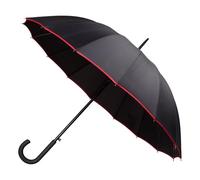 ENTRE TEMPS, PL304, Parapluie canne Rubber, ouverture automatique, 16 baleines en fibre de verre, design élégant, 101 cm, Coloris aléatoire : Rouge/Rose/Bleu/Gris