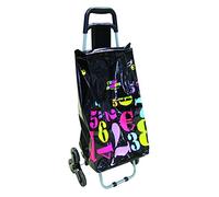 ENTRE TEMPS - SH1483, Chariot de Course Pliable 50L avec 6 Roues, Plastique Durable, Design Élégant, Conçu pour Courses Hebdomadaires, Couleur Assortie, Taille 50L