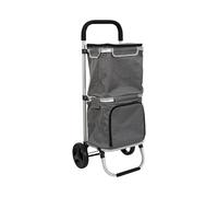ENTRE TEMPS - Sh8541 - Chariot Aluminium Léger avec 2 Compartiments pour Courses - Idéal pour Conserver Vos Aliments au Frais - Roues Robustes - Poignée Ergonomique - Gris - Taille M
