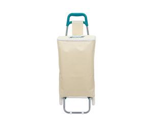 ENTRE TEMPS - Sh8542 - Chariot de Courses Isotherme Pratique et Léger - avec Grand Compartiment Aluminisé pour Aliments Frais - Poignée Ergonomique - Blanc - Taille M