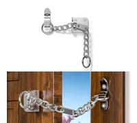 Entrebâilleur de chaîne de porte chromé - Sécurité améliorée - Montage en surface - Acier solide - Finition polie - Design moderne et étroit - Convient aux portes standard - Vis assorties incluses