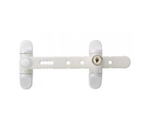 Entrebâilleur de sécurité à clé pour fenêtre 1 ou 2 vantaux - Airlock blanc SOCONA