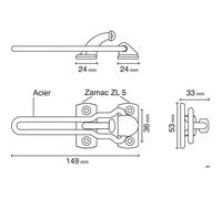 Entrebaîlleur de sécurité CLASSIC allongé pour porte 200m couleur chrome - SOCONA - O1AL