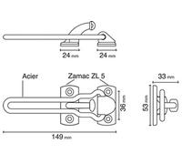 Entrebaîlleur de sécurité CLASSIC pour porte 150m couleur dorée - SOCONA - O2 Noir G